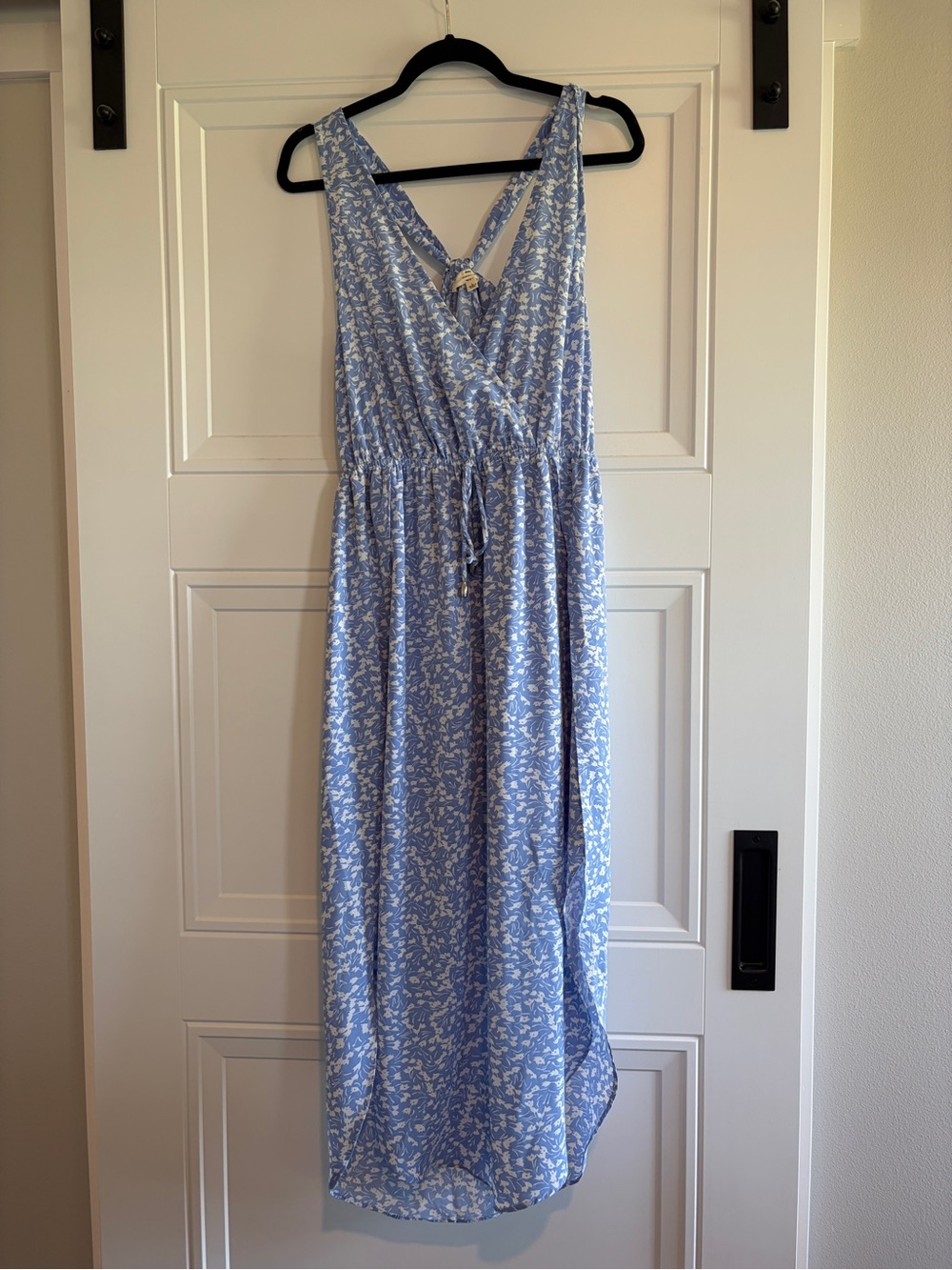 entro Sky Blue Floral Wrap Maxi Dress